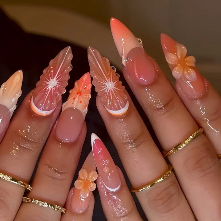 Artistic 3D Floral Press-On Nail Art Stornfield