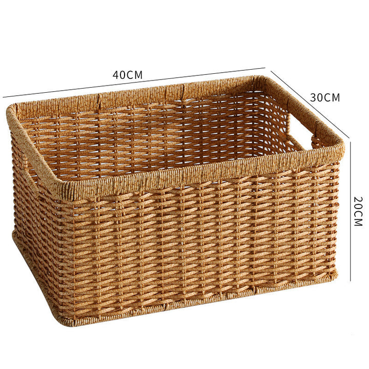 Handwoven Storage Basket with Cutout Handles Stornfield