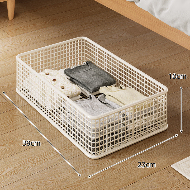 Low-Profile Metal Mesh Under-Bed Storage Basket