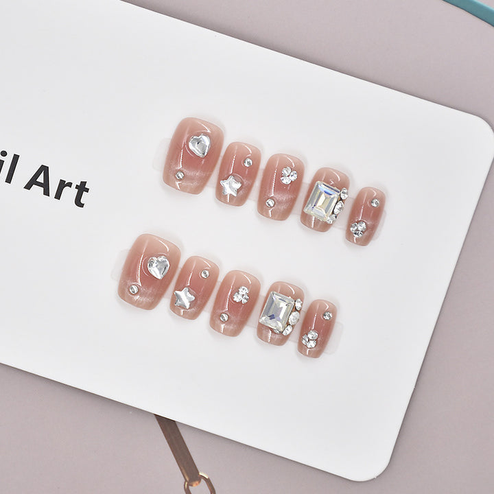 Glamorous Heart-Themed Press-On Nail Set Stornfield