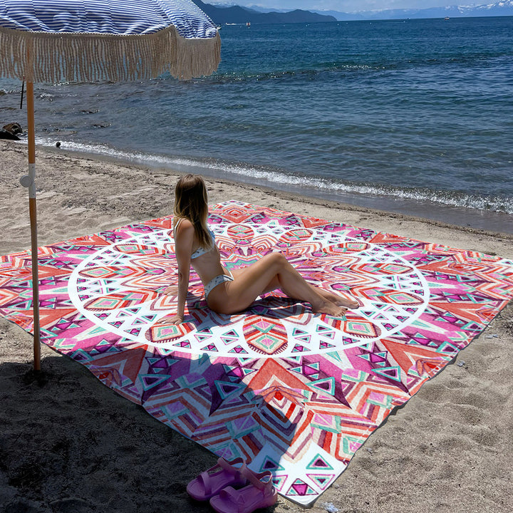 Mandala Design Beach Mat Stornfield