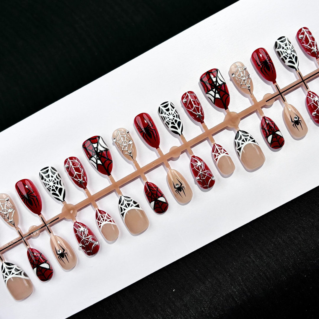 Artistic Spider-Themed Press-On Nail Kit