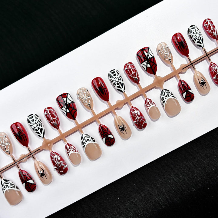 Artistic Spider-Themed Press-On Nail Kit