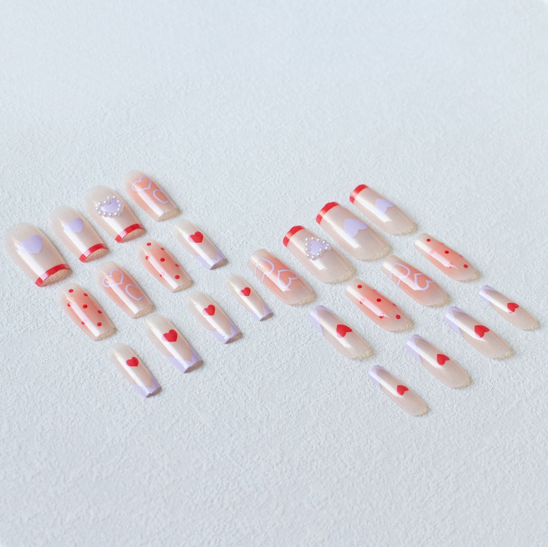 Romantic Heart-Themed Nail Art Kit