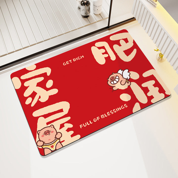 Playful Cartoon-Themed Bathroom Rug Stornfield