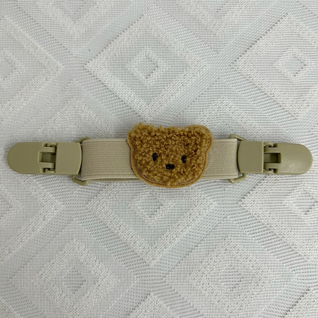 Pacifier and Toy Safety Clip with Plush Bear and Quick-Release Buckles