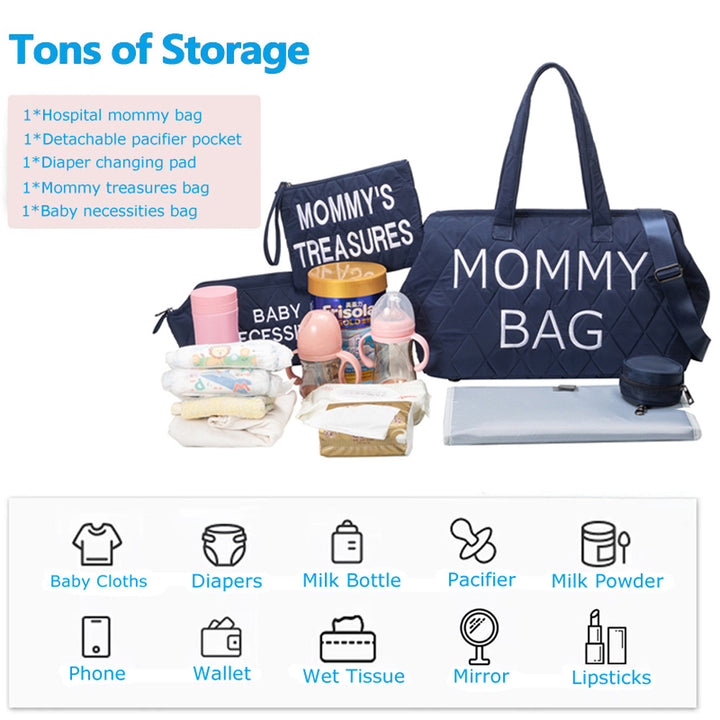 Multi-Functional Quilted Diaper Tote Set Stornfield