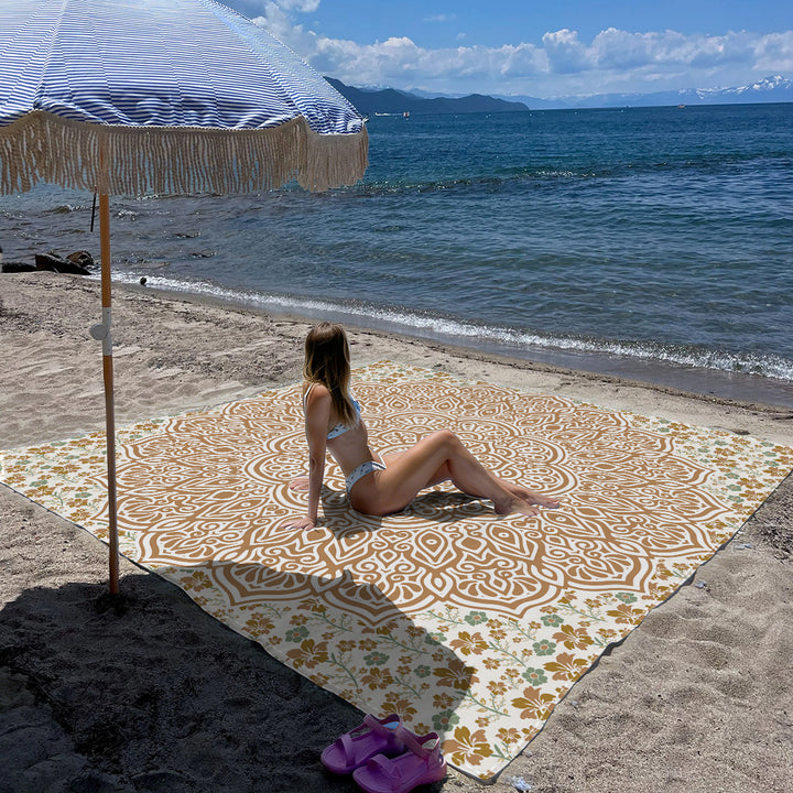 Mandala Design Beach Mat Stornfield