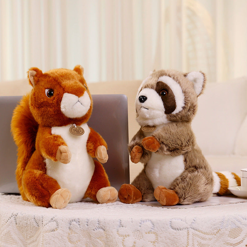 Plush Sitting Raccoon Collectible Soft Toy with Huggable Body and Embroidered Details Stornfield