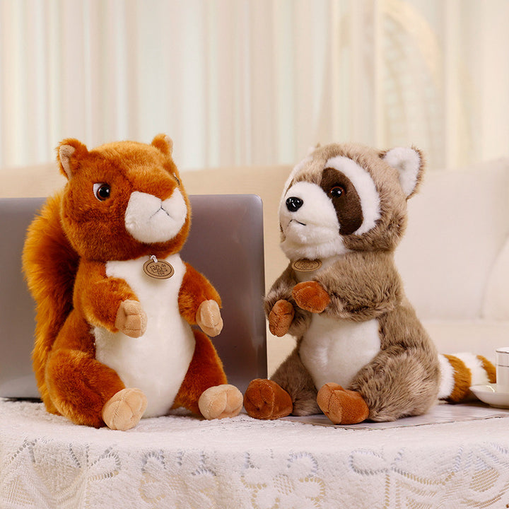 Plush Sitting Raccoon Collectible Soft Toy with Huggable Body and Embroidered Details Stornfield