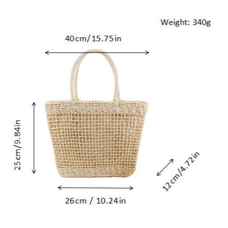 Handcrafted straw bag with fine structure Stornfield