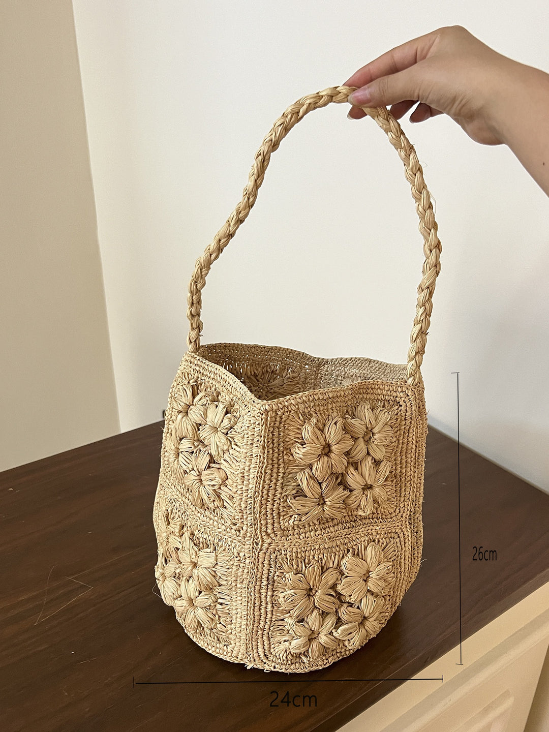Handmade basket bag with braided handle Stornfield