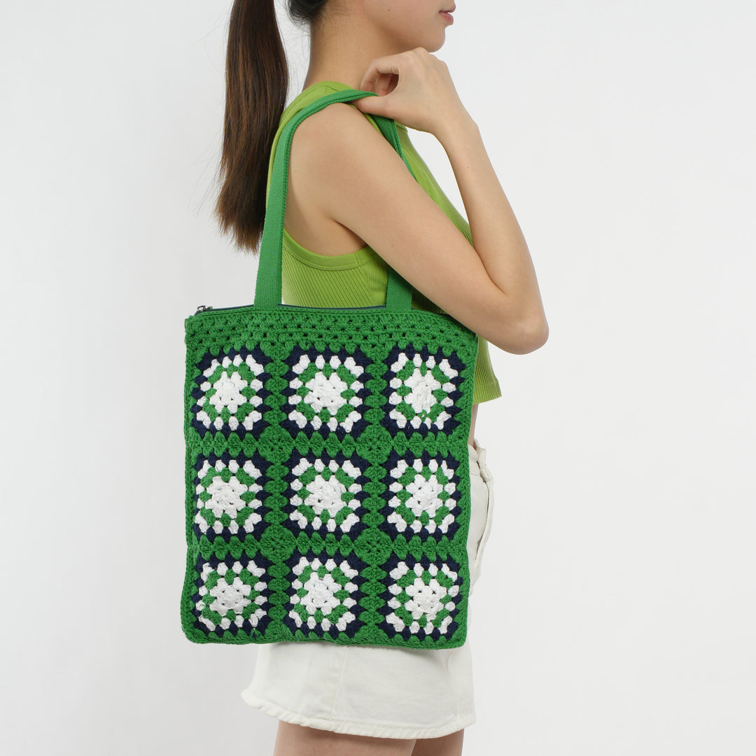 Handcrafted cotton tote bag in vintage granny design Stornfield