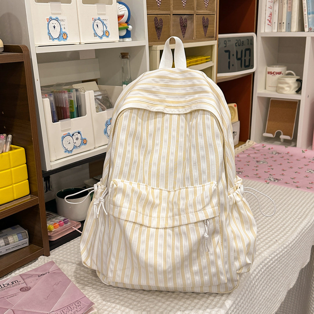 Chic Striped Canvas Backpack Stornfield