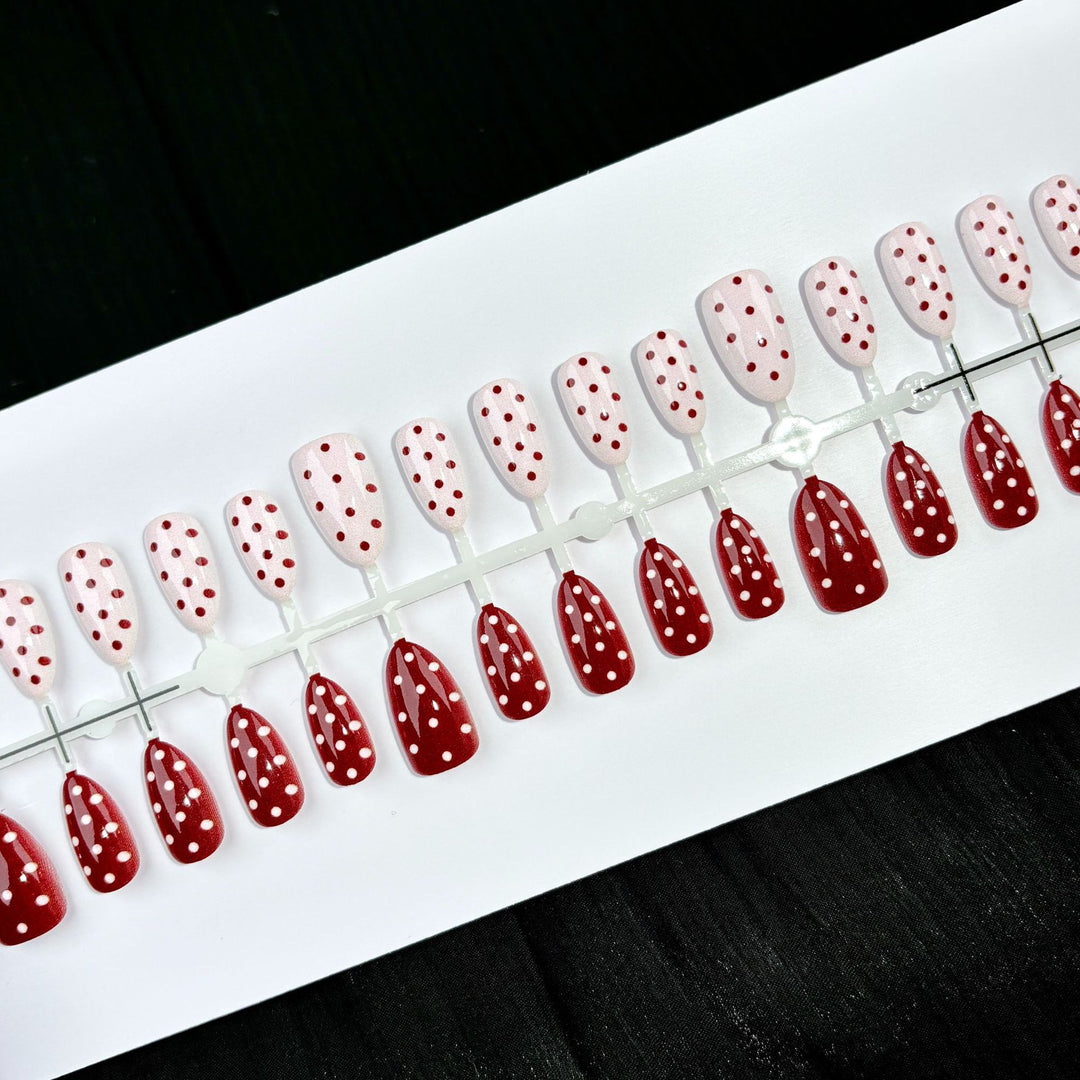 Decorative Press-On Nail Art Set with Charming Dots