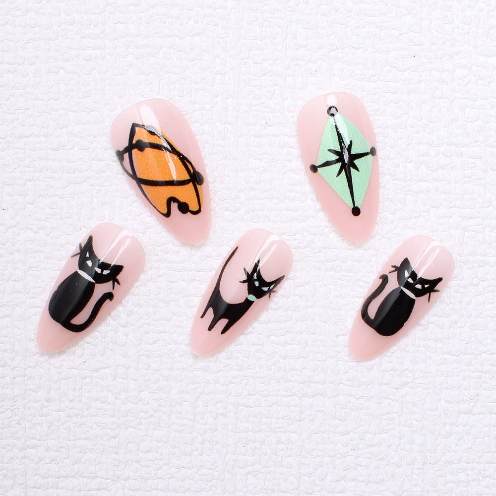 Artificial nail set with artistic Halloween designs Stornfield