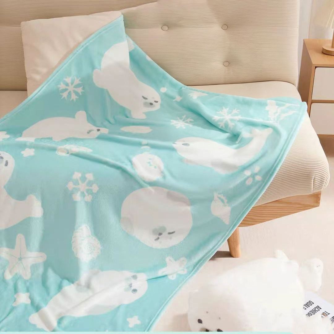 Sea Life-Themed Plush Throw Blanket