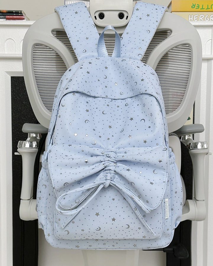 Starry Print Bow-Detail Backpack Stornfield