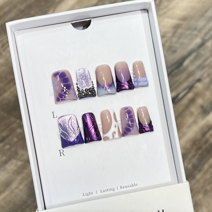 Playful Cartoon-Themed Press-On Nail Set Stornfield