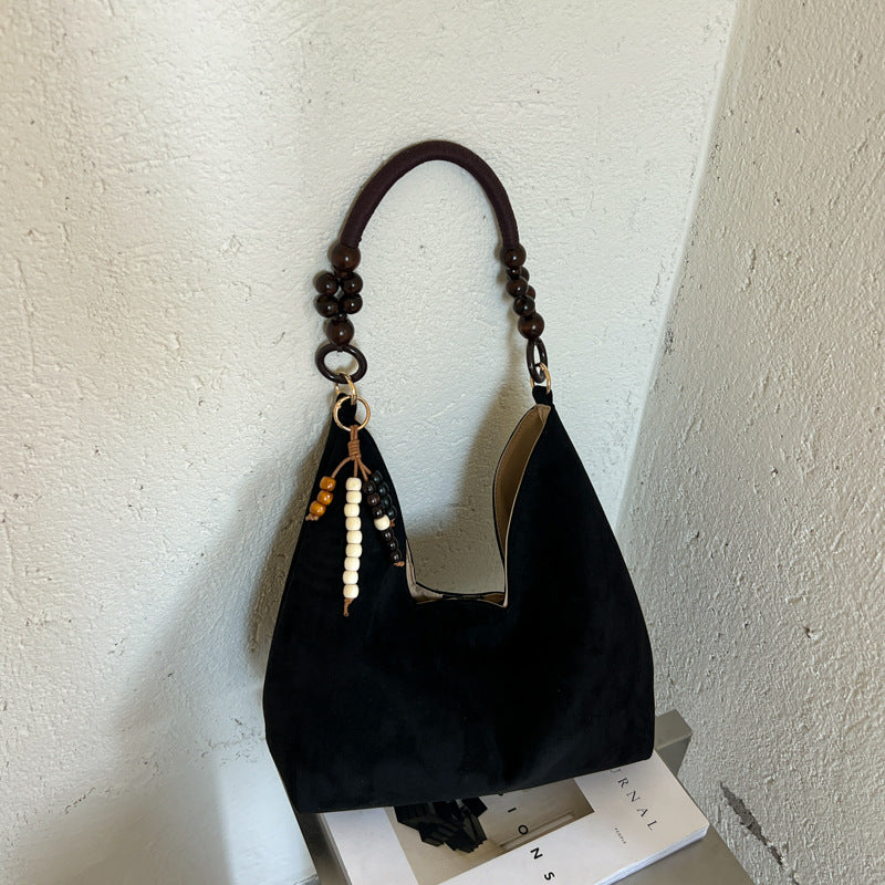Stylish Hobo Handbag with Beaded Strap