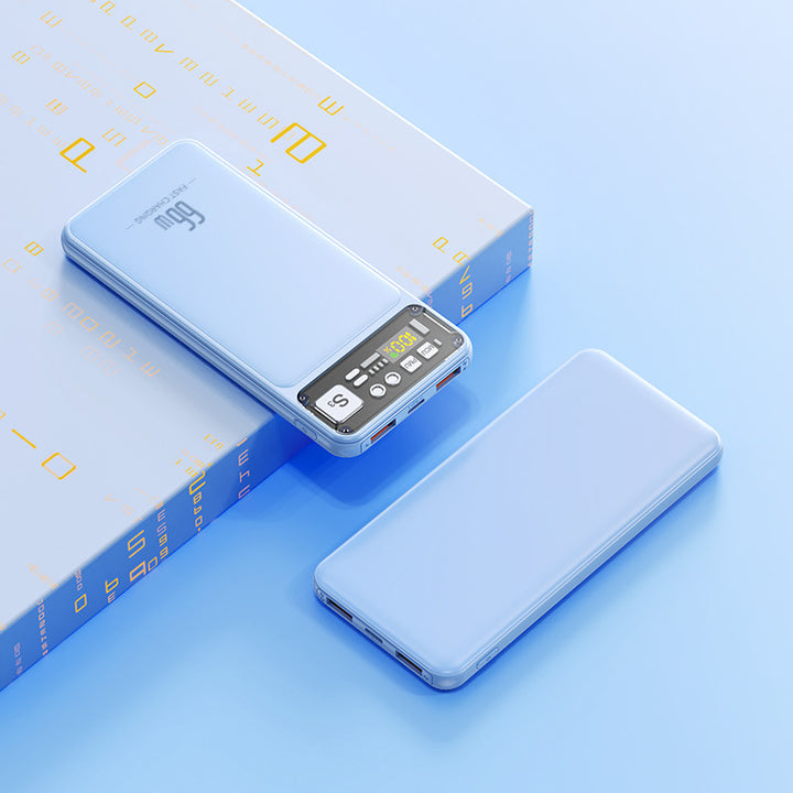 Power bank with integrated cable system and digital charging display Stornfield