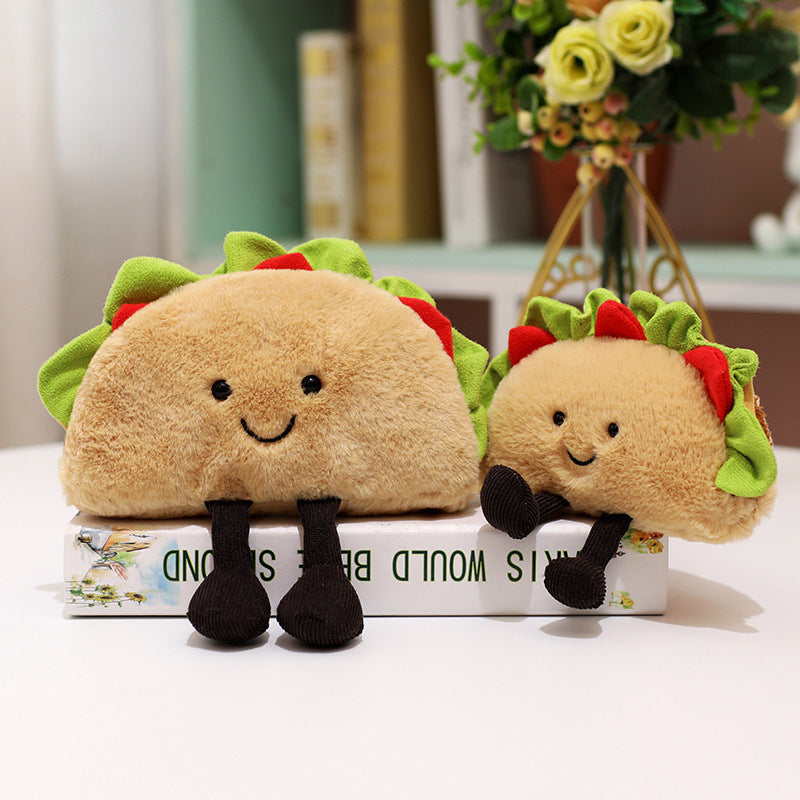 Plush Taco Character Sitting Toy with Dangling Corduroy Legs Stornfield