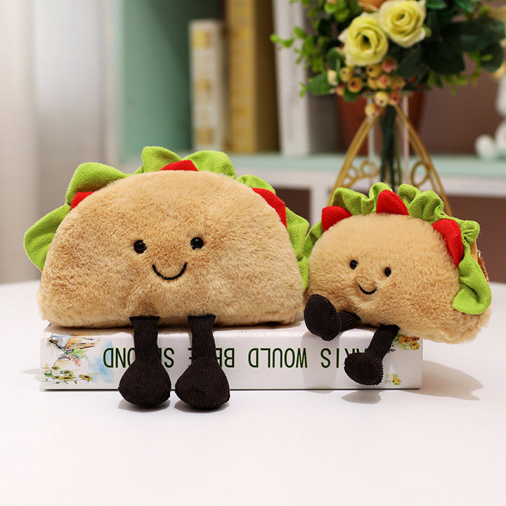 Plush Taco Character Sitting Toy with Dangling Corduroy Legs Stornfield