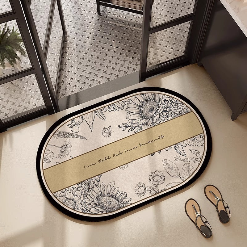 Floral Embroidered Bath Mat Stornfield