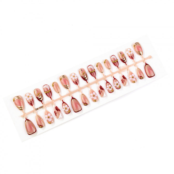 Artistic Floral Design Press-On Nail Set