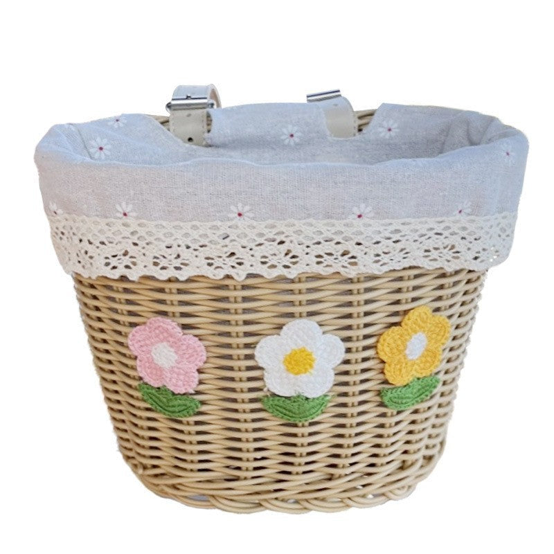 Floral Embroidered Woven Storage Basket Stornfield