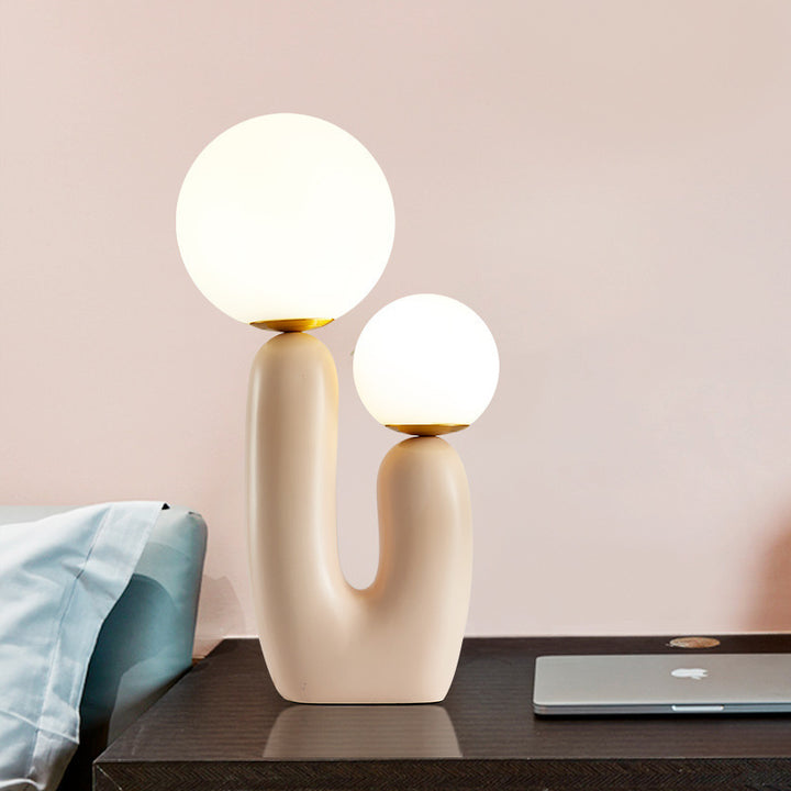 Artistic Table Lamp with Dual Globe Design