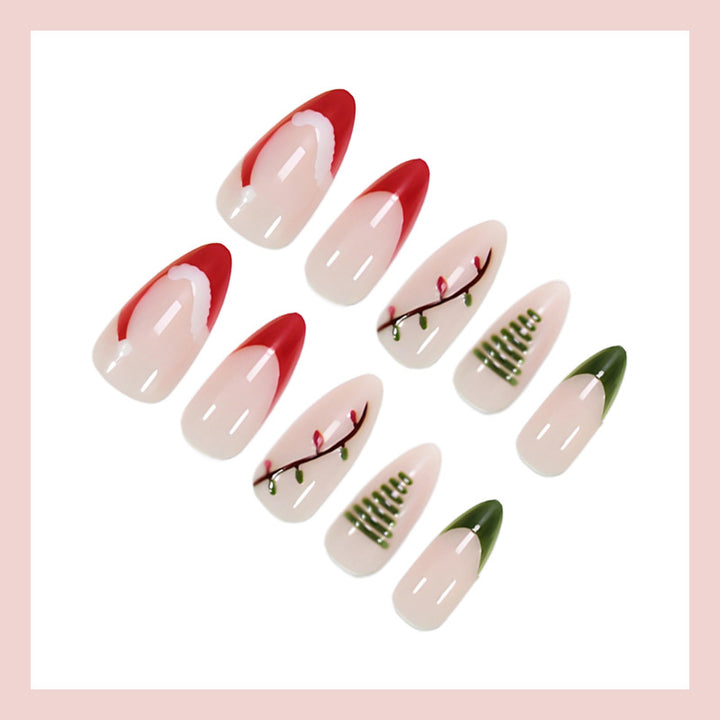 Artificial nail set with elegant Christmas motifs Stornfield