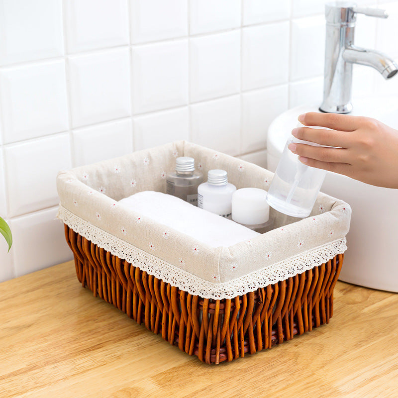 Women’s storage basket with decorative fabric lining Stornfield