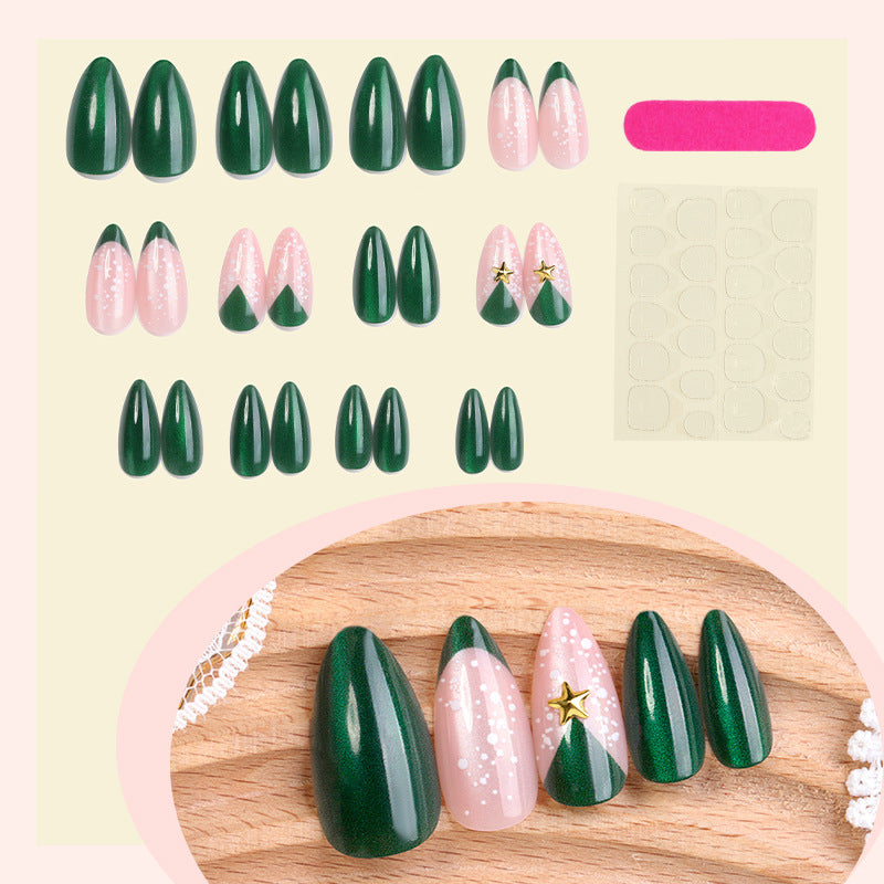 Deluxe Press-On Nail Set with Christmas-inspired Designs Stornfield