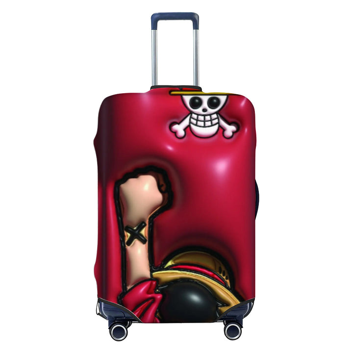 Unisex stretchable suitcase cover with impressionist landscape print and zipper for trolley with swivel wheels Stornfield