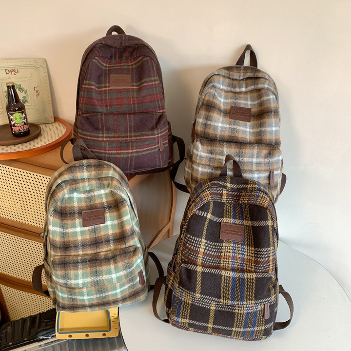 Stylish Plaid Backpack Stornfield