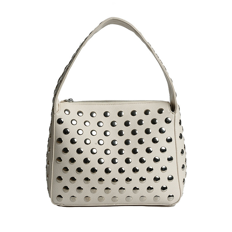 Studded Faux Leather Handbag