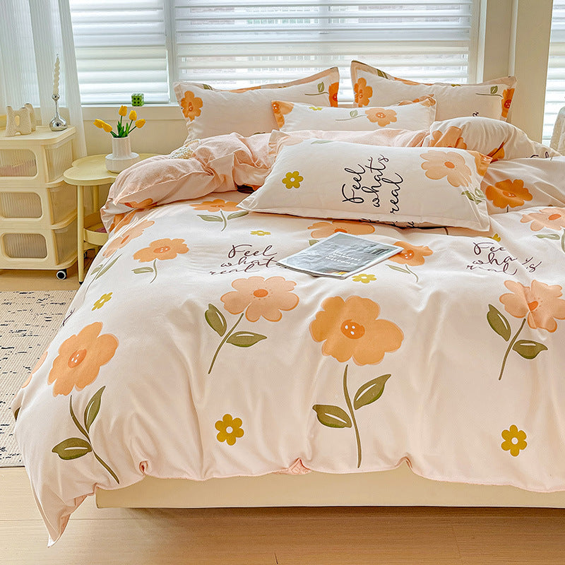 Floral Patterned Reversible Duvet Cover Set