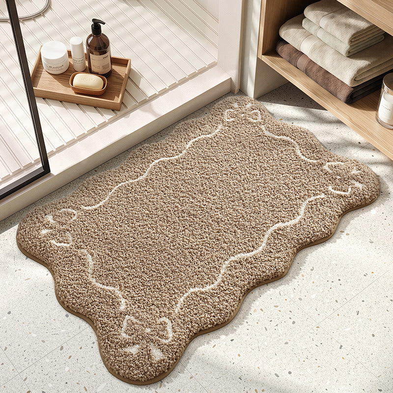 Plush Scalloped Edge Bathroom Mat
