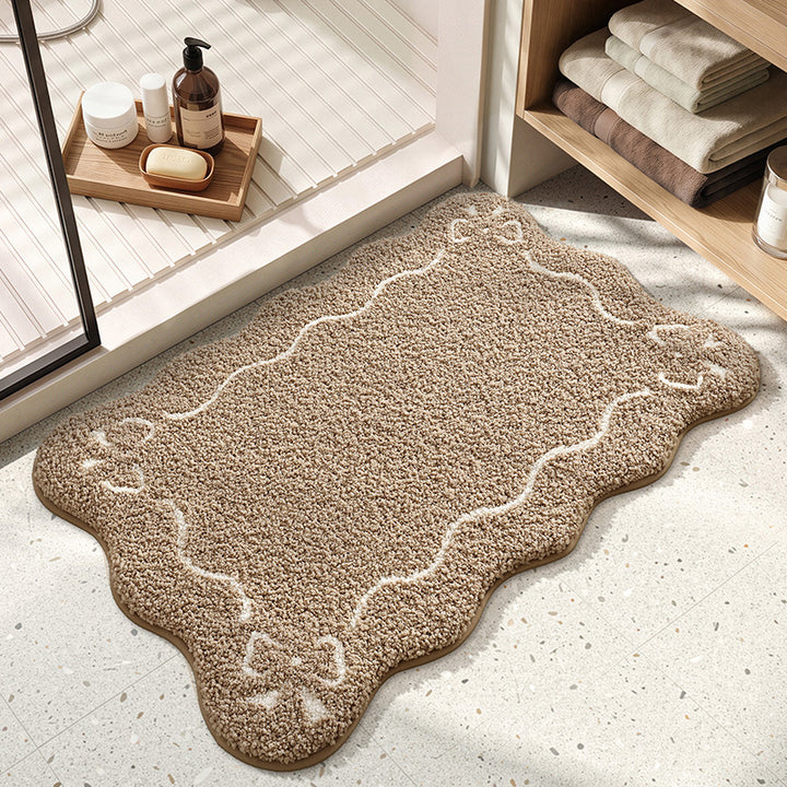 Plush Scalloped Edge Bathroom Mat