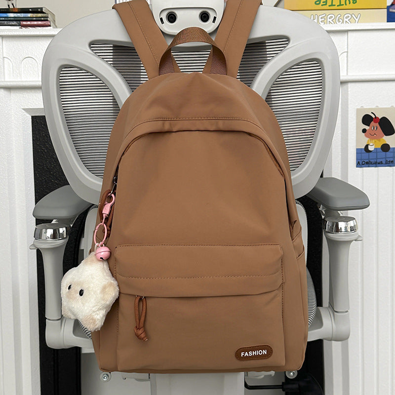 Stylish Casual Backpack with Cute Plush Charm Stornfield