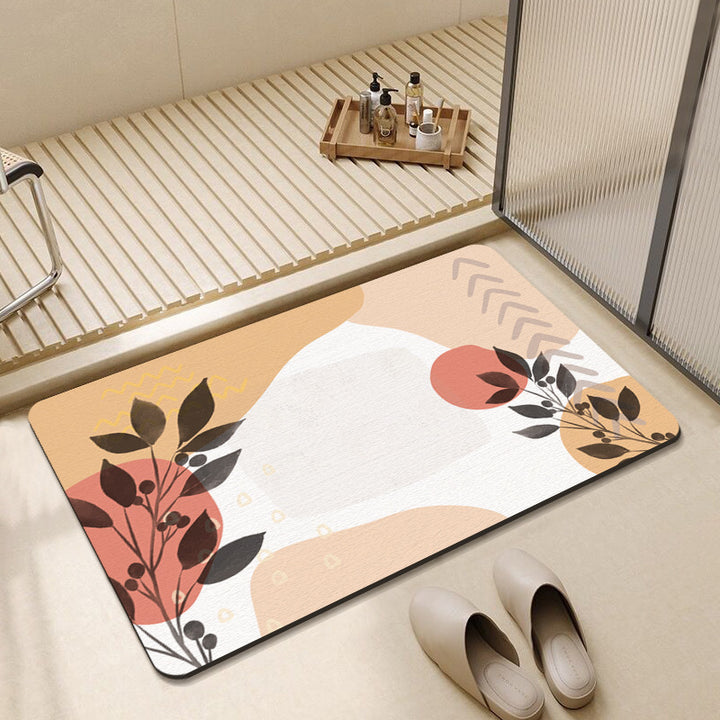 Abstract Floral Design Bath Mat Stornfield