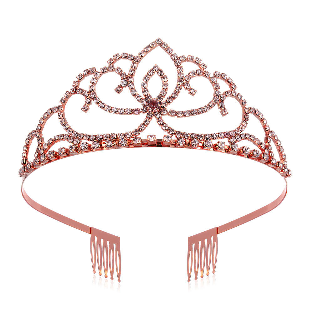 Ladies Elegant Rhinestone Tiara with Floral Design Stornfield