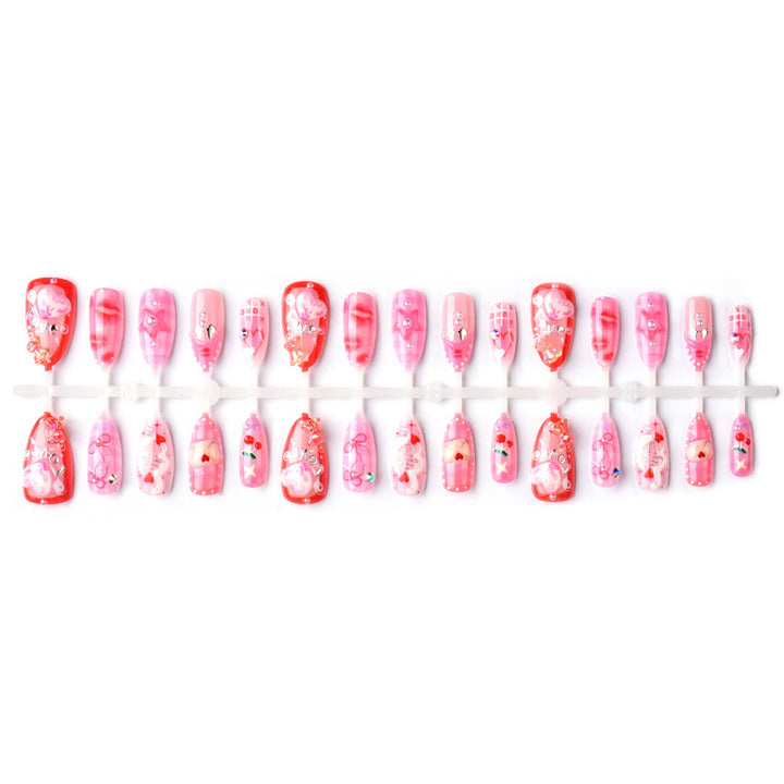 Decorative Heart-Themed Press-On Nail Set Stornfield