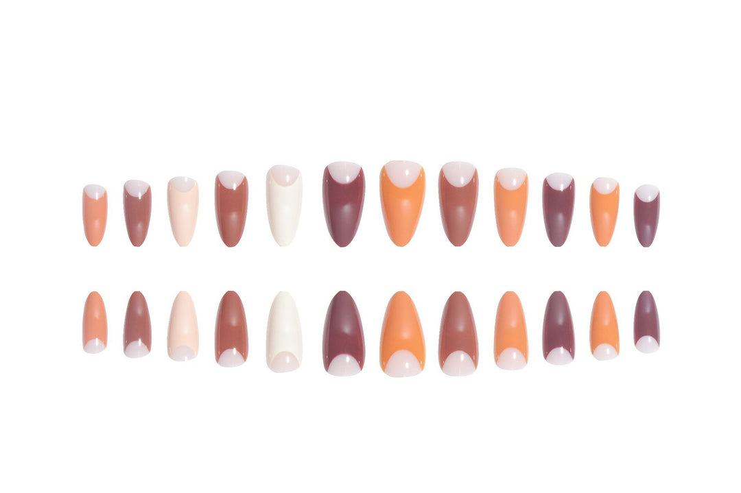 Elegant Stiletto Press-On Nail Set with Unique French Tips Stornfield
