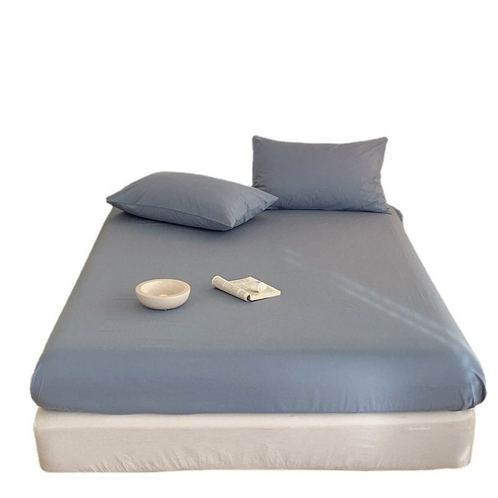 Deep-Pocket Elasticized Fitted Sheet Set with Sateen-Feel Pillowcases
