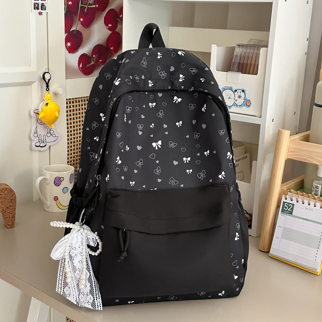 Stylish Heart-Printed Backpack Stornfield