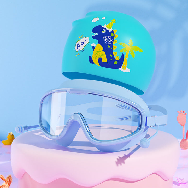 Kids Dinosaur-Themed Swim Mask and Cap Set Stornfield