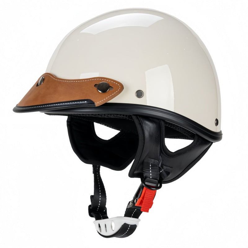 Retro Open-Face Motorcycle Helmet with Visor Stornfield