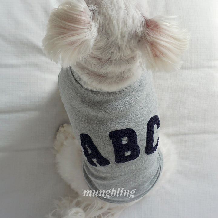Small Dog Soft Cotton Tee with Chenille Letter Appliqué